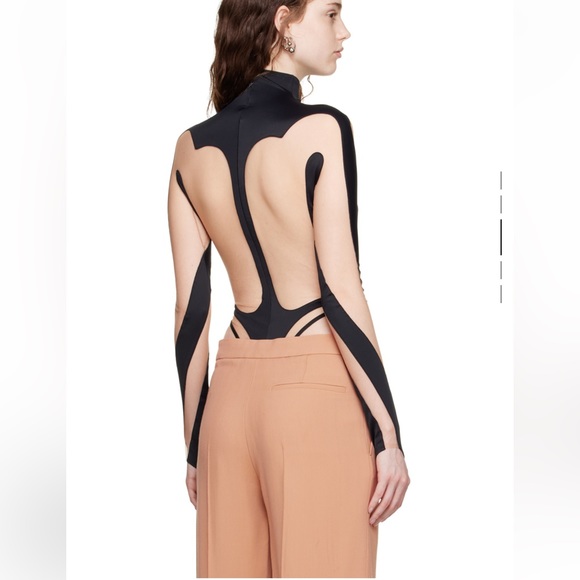 MUGLER rodeo, Black hearts 🖤 cut out bodysuit with sheer mesh panels, lu… - Picture 11 of 16
